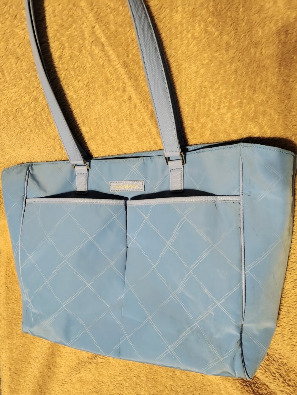 Vera Bradley Uptown Baby Bag Large Tote Diaper Bag Blue With Changing Pad